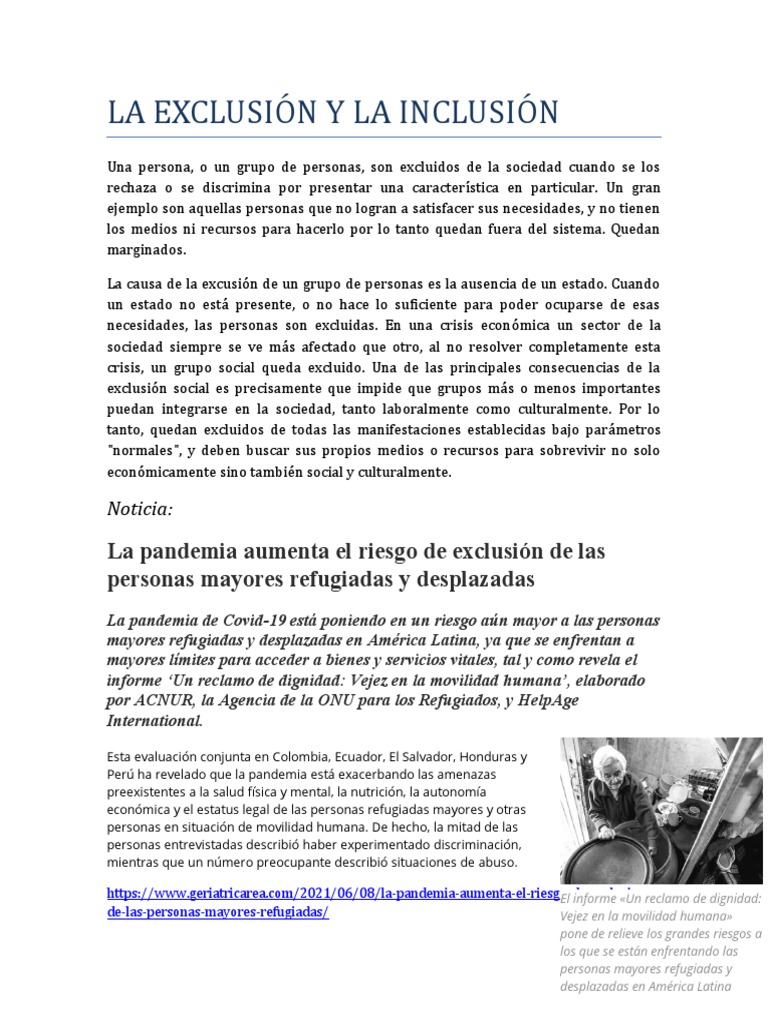 Image Result For Inclusin Qu Es Tipos Y Qu Es La Exclusin Concepto