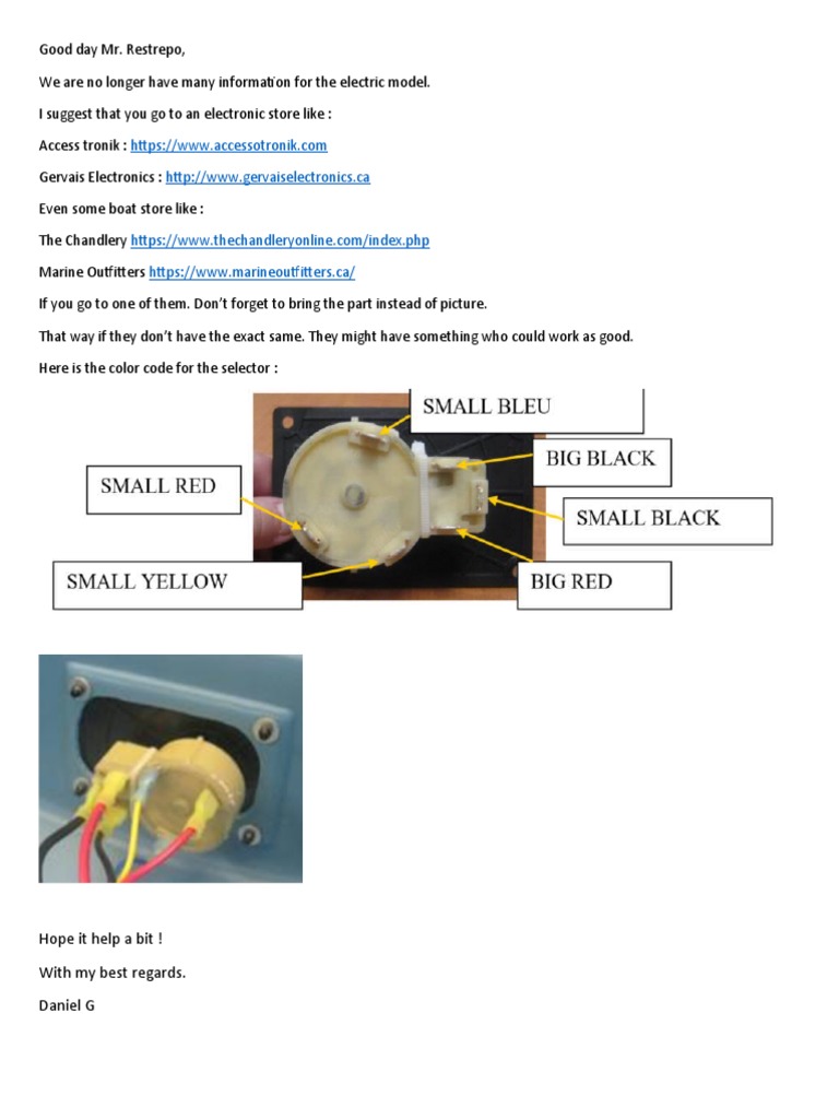 Pelican Pedal Boat Electric Motor Color Code Connections PDF