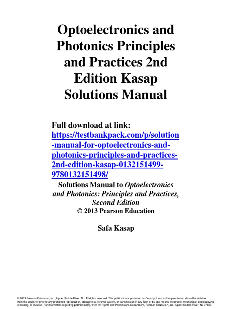 Optoelectronics and Photonics Principles and Practices 2nd Edition