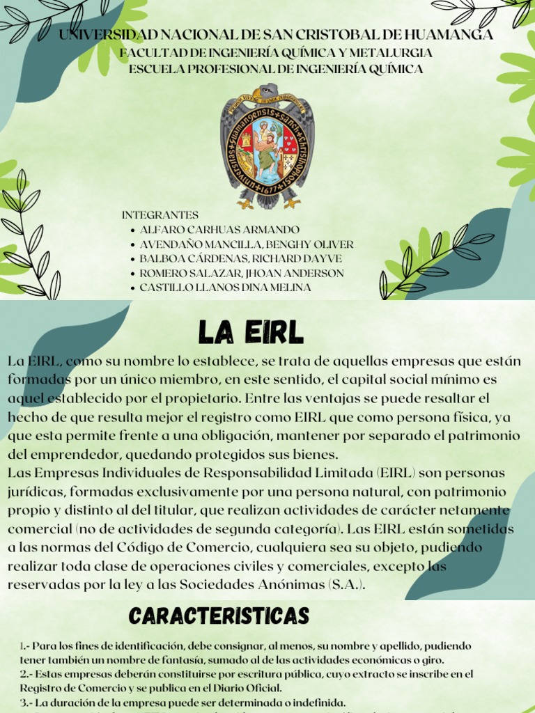 EIRL vs SRL: Características y Diferencias | PDF | Contabilidad | Sociedad
