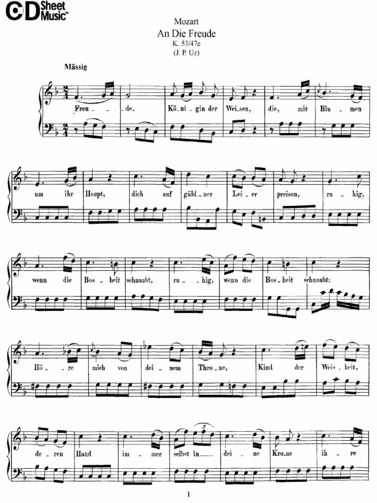An Die Freude PDF