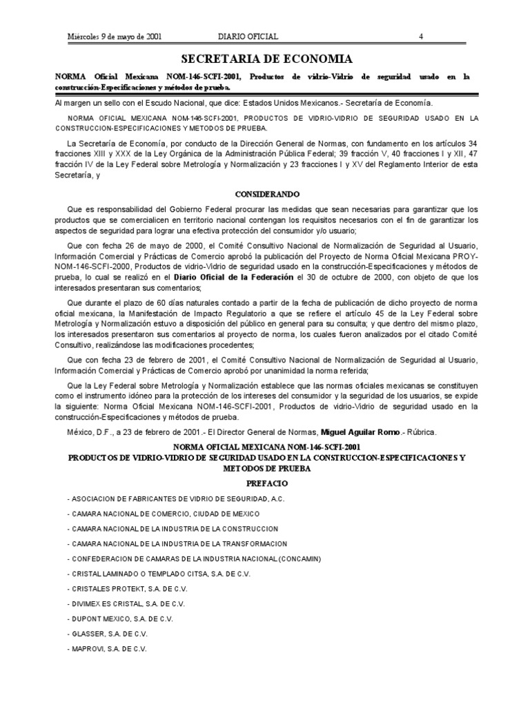 NOM 146 Completa | PDF | Lentes | México