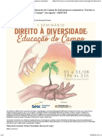 Secretaria Municipal Da Educação de Caxias Do Sul Promove Seminário "Direito À Diversidade Educação Do Campo" em Agosto - SESC-RS