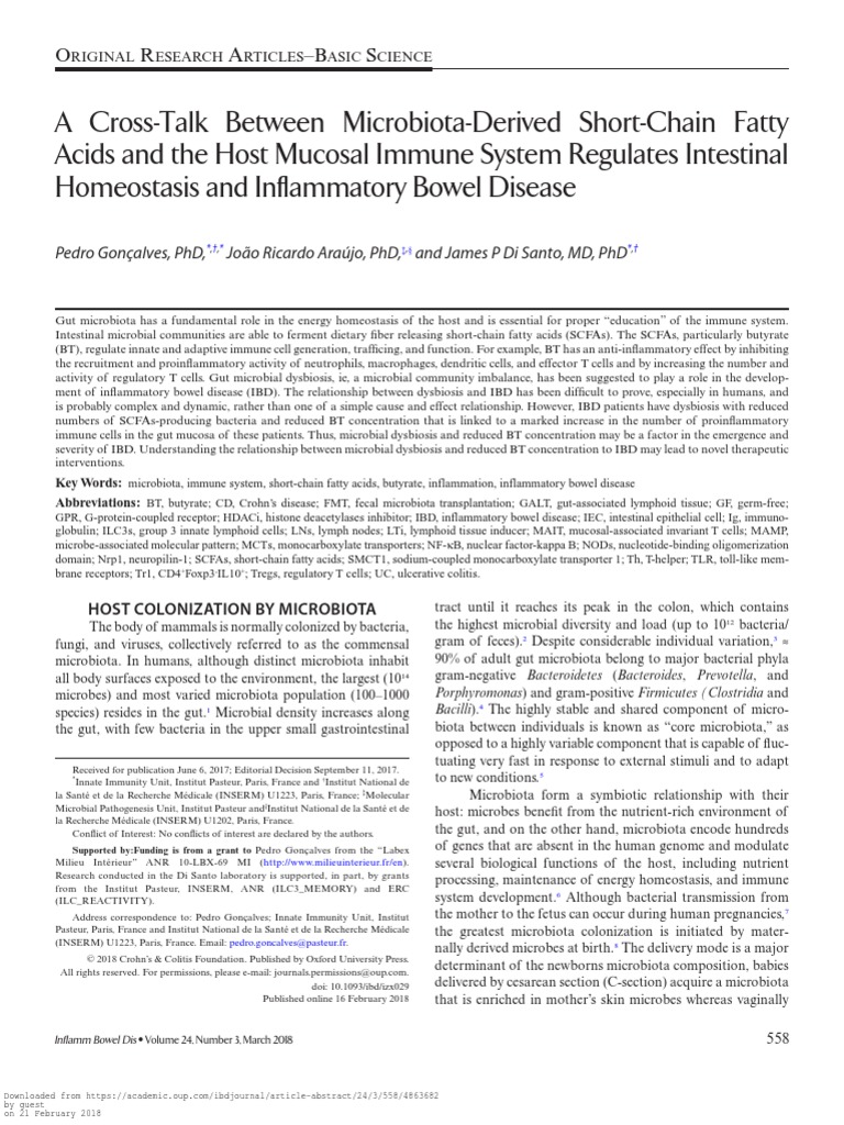 A Cross-Talk Between Microbiota-Derived Short-Chain Fatty Acids and The ...