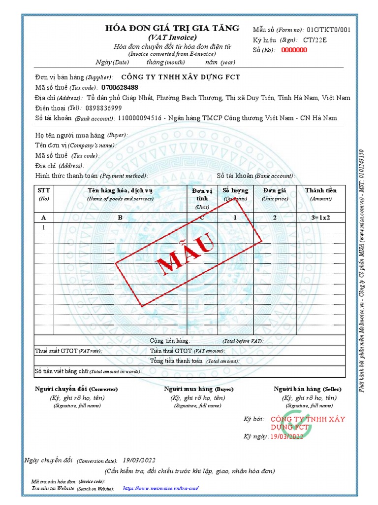 Hoa Don Mau | PDF