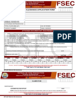 FSEC Application Form From NHQ