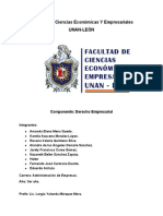 Facultad de Ciencias Económicas Y Empresariales Unan-León: Componente: Derecho Empresarial