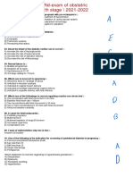 Mid-Exam of Obstetric 2021-2022