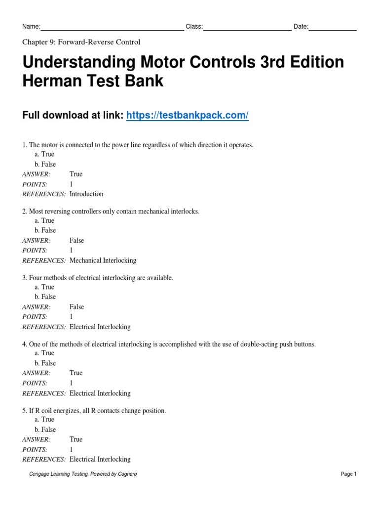 Understanding Motor Controls 3rd Edition Herman Test Bank 1 PDF
