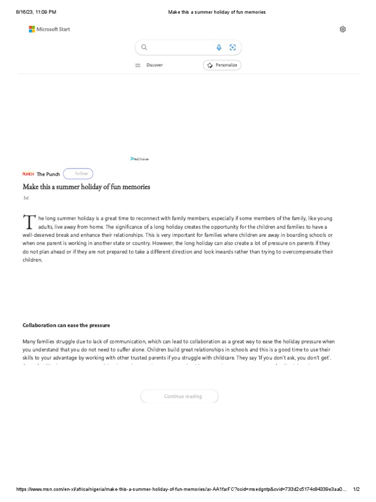 Make this a summer holiday of fun memories pdf