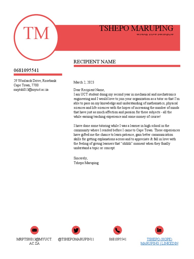 Tshepo Maruping: 0681095541 Recipient Name | PDF