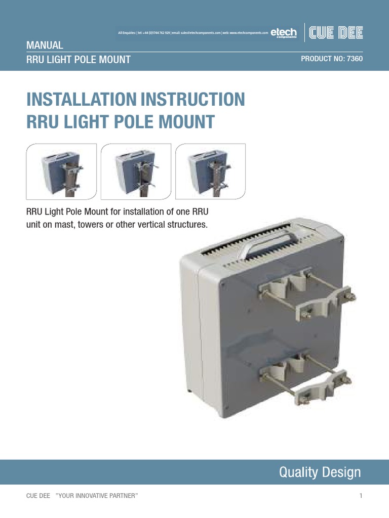 7360 CUEDEE Installation RRU Light Pole Mount | PDF