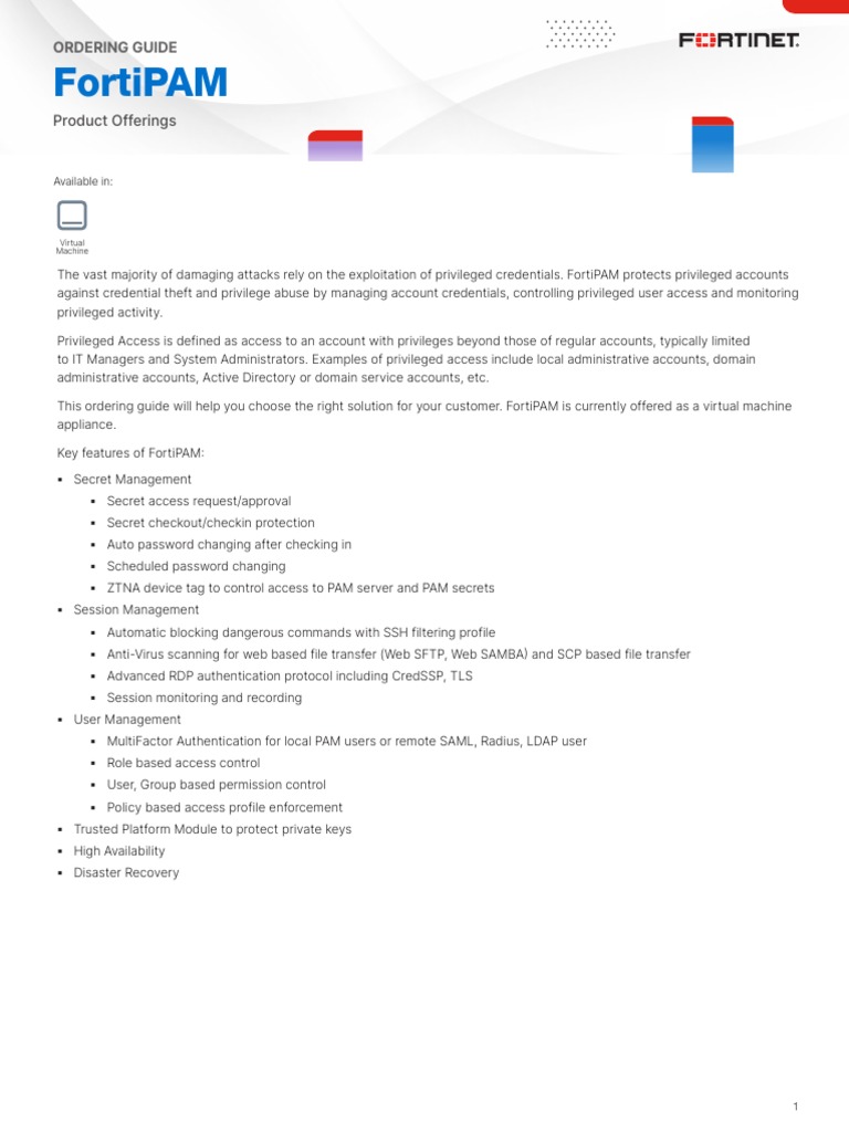 FortiPAM Ordering Guide | PDF
