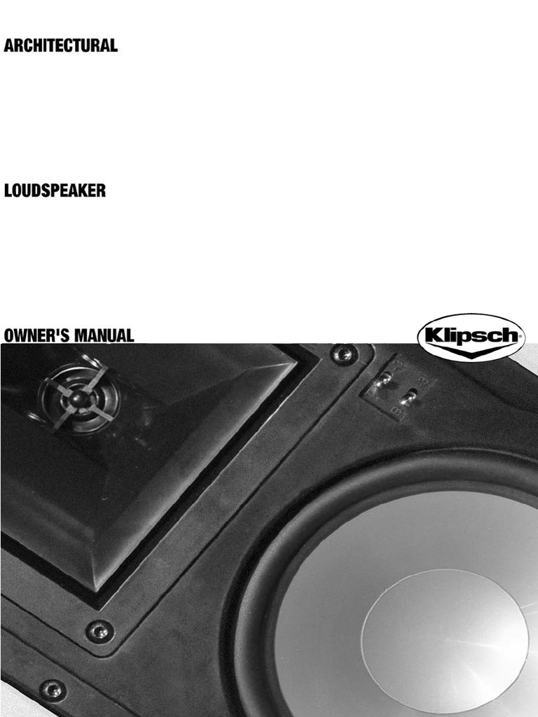 Klipsch R 5502 W User Manual PDF
