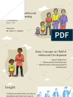 Lesson 1 - Basic Concepts On Child & Adolescent Development