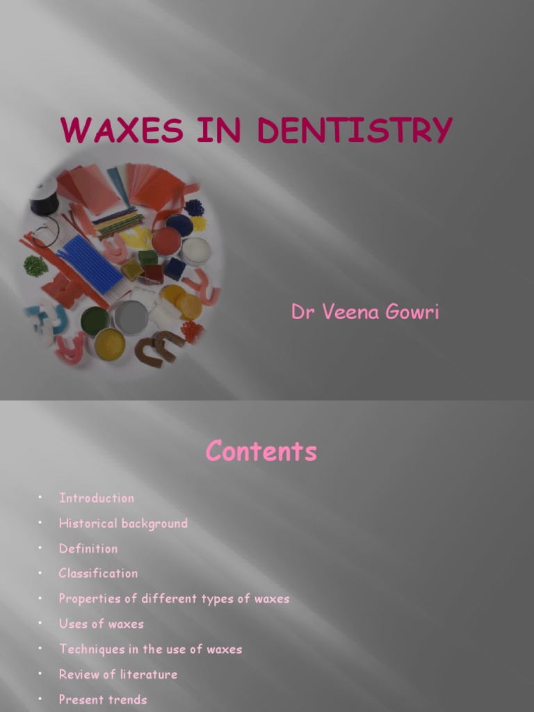 Waxes in Dentistry PDF
