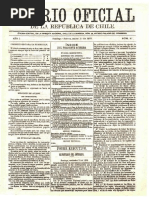 Diario Oficial de la República de Chile, edición número 1 del día jueves 1° de marzo de 1877. Ministerio del Interior, República de Chile, Santiago