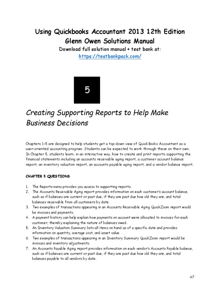 QuickBooks Accountant Reports Guide | PDF | Finance & Money Management