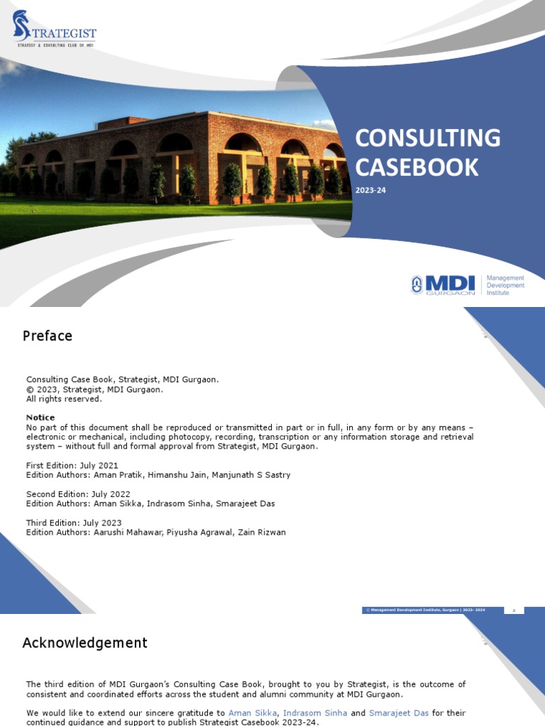 MDI Consulting Casebook'23 PDF