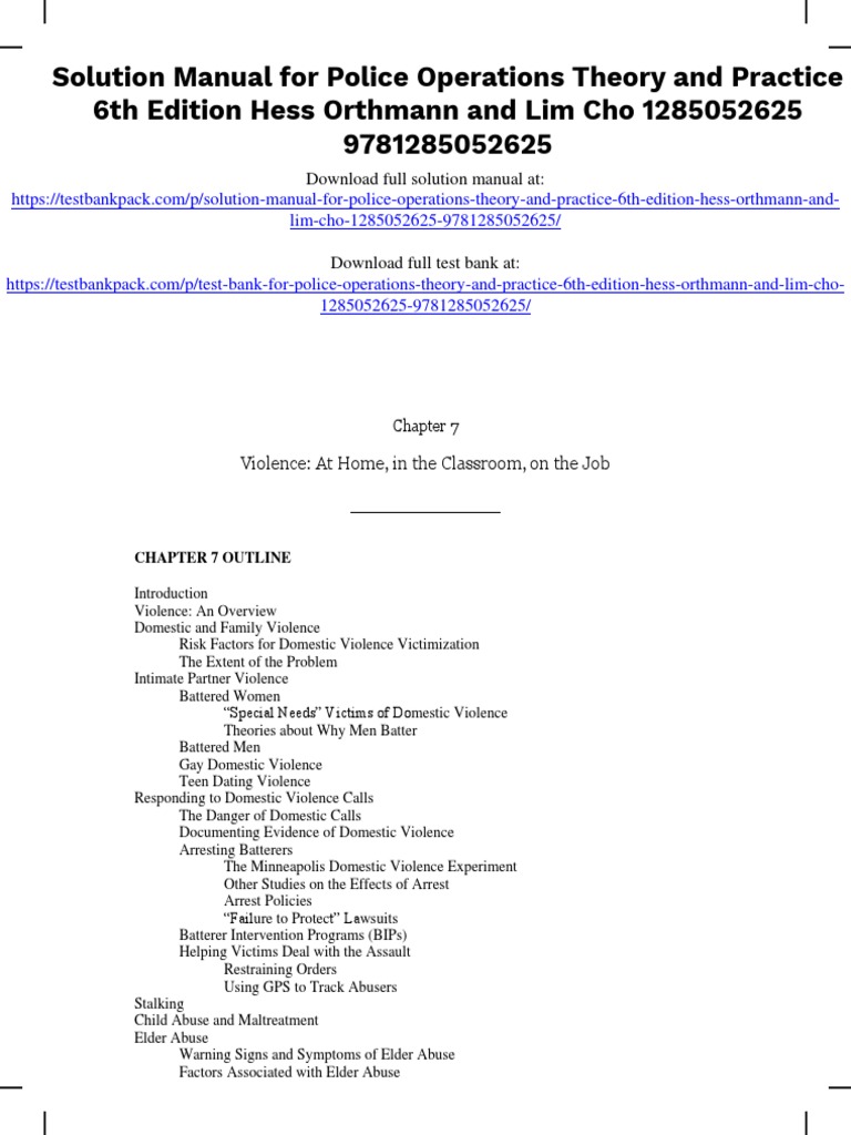 Solution Manual for Police Operations | PDF