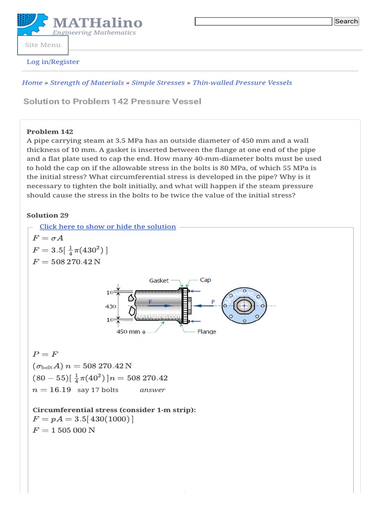 Pressure Vessel - Strength of Materials | PDF