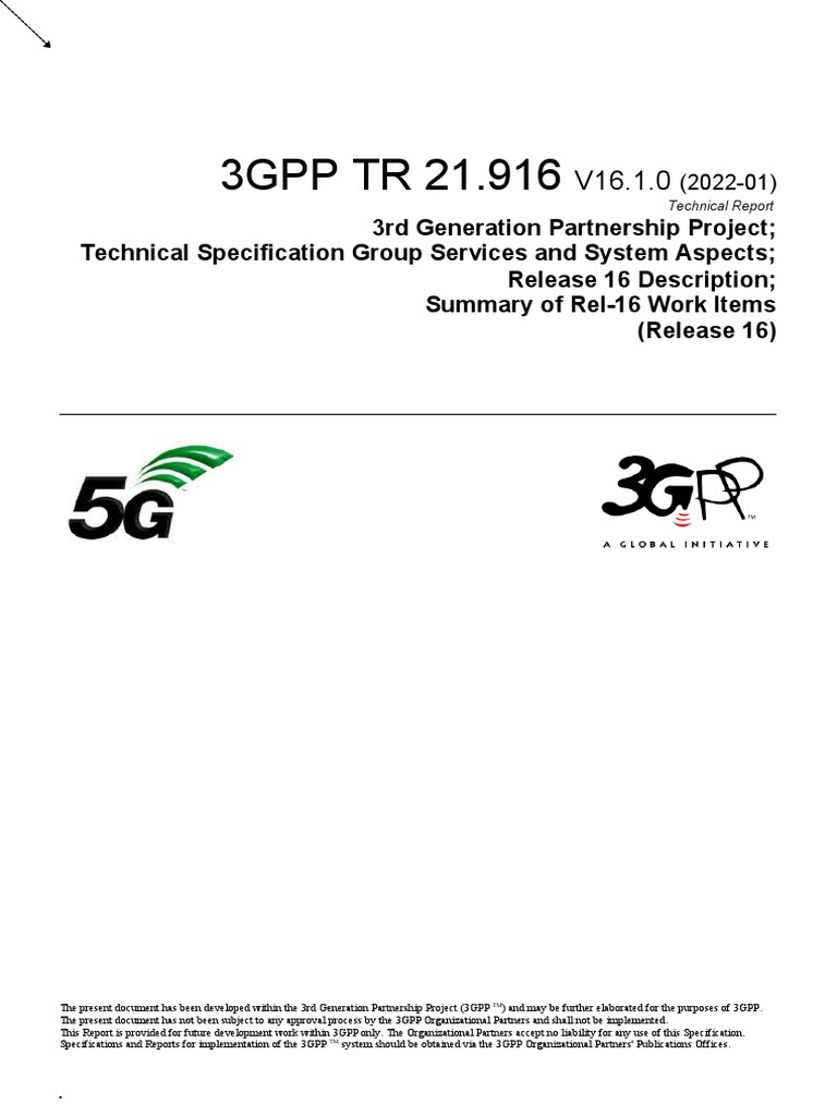 3GPP - Summary of Rel-16 Work Items | PDF
