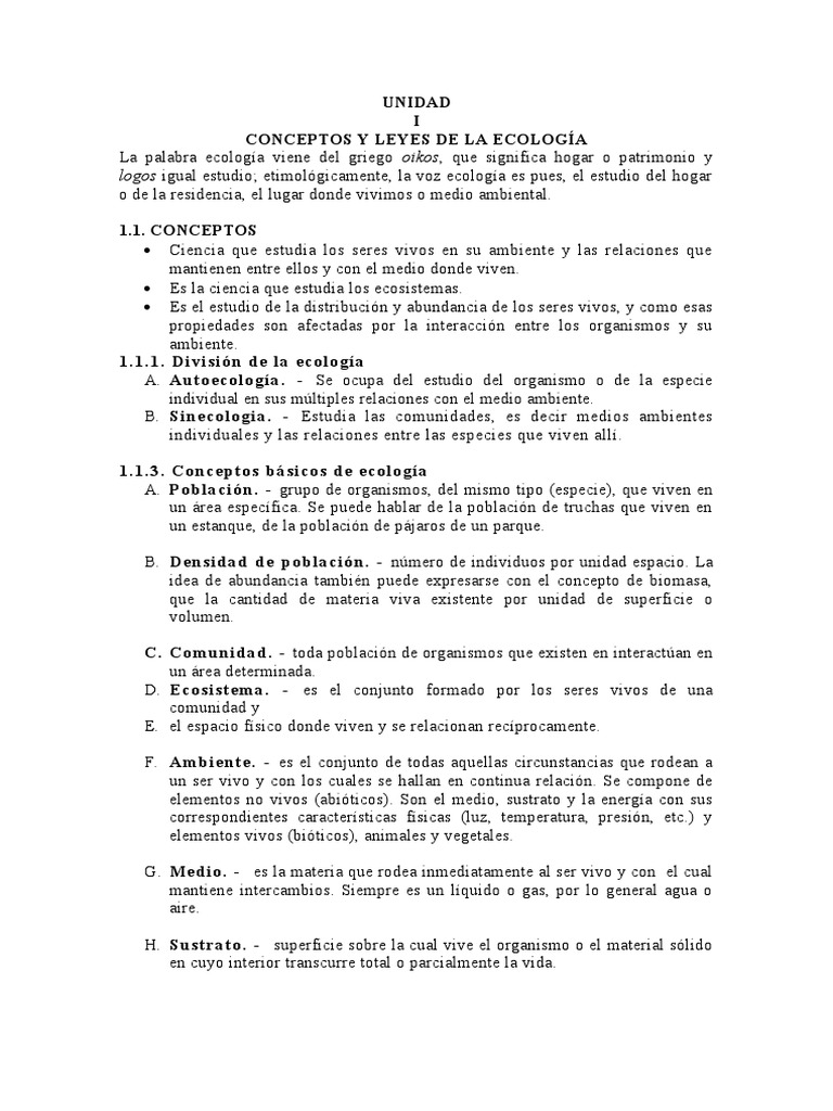 Conceptos Clave de Ecología y Factores Ecológicos | PDF