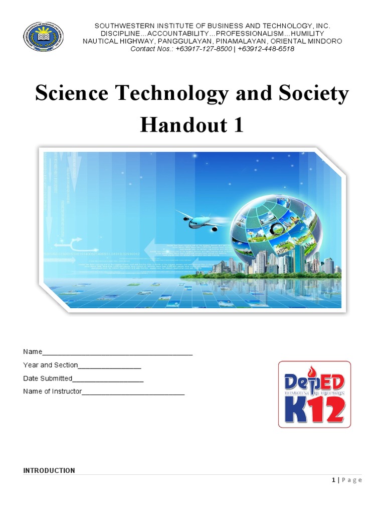 STS Handout1 | PDF | Social Science | Travel