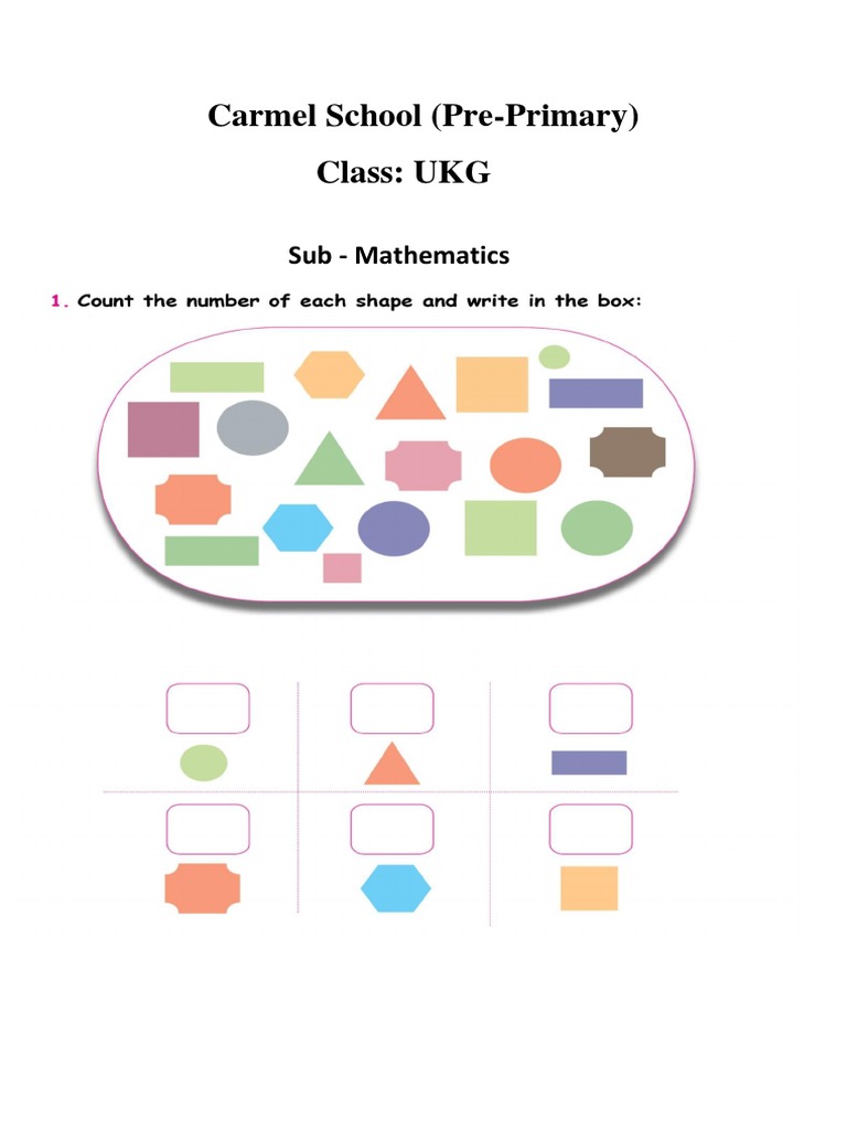 UKG Mathematics Worksheet on Trees | PDF