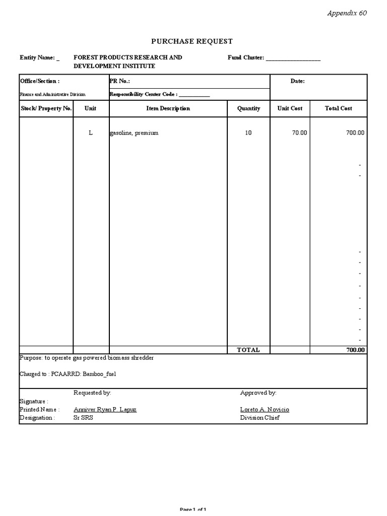 Purchase request pdf