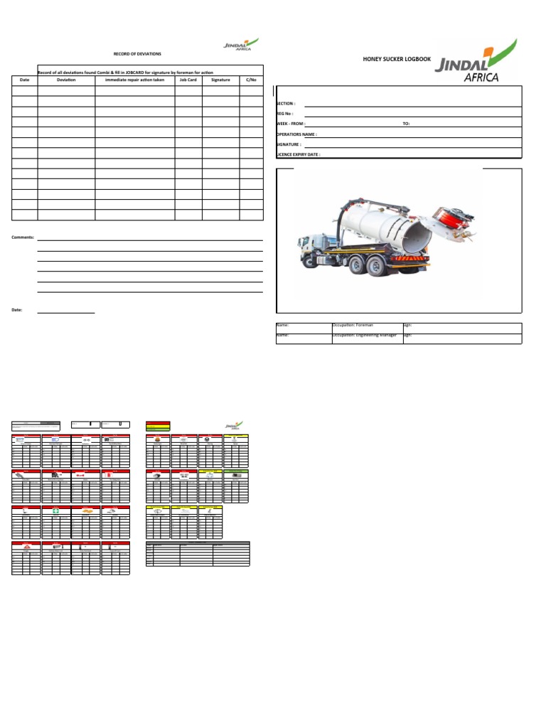 Water Truck Logbook-Rev2 | PDF