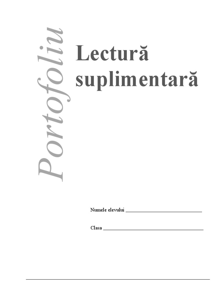 Portofoliu Lectura | PDF