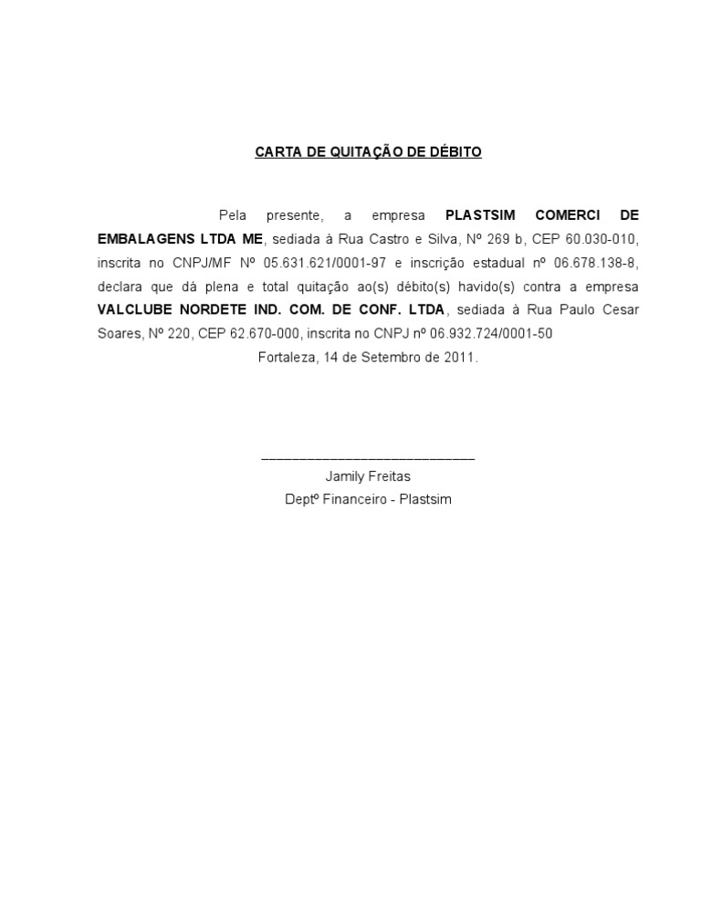 Carta Quitação PDF
