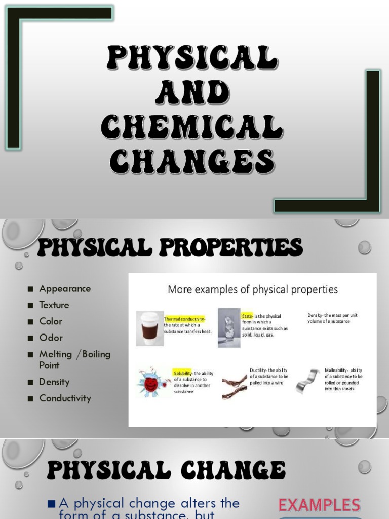 Understanding Physical and Chemical Changes | PDF