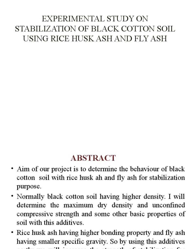 Stabilizing Black Cotton Soil with Ash | PDF