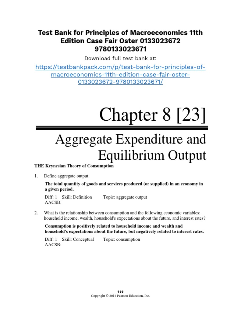 Principles of Macroeconomics 11th Edition Case Test Bank Download | PDF