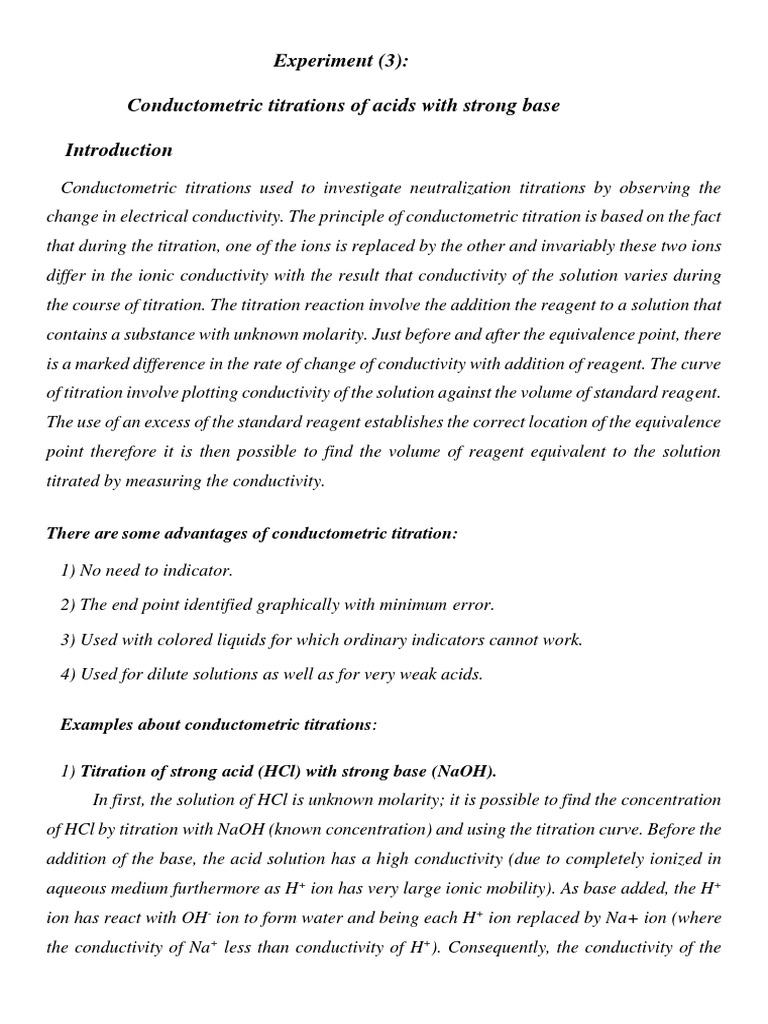 Conductometric Titration HCL NaOH PDF