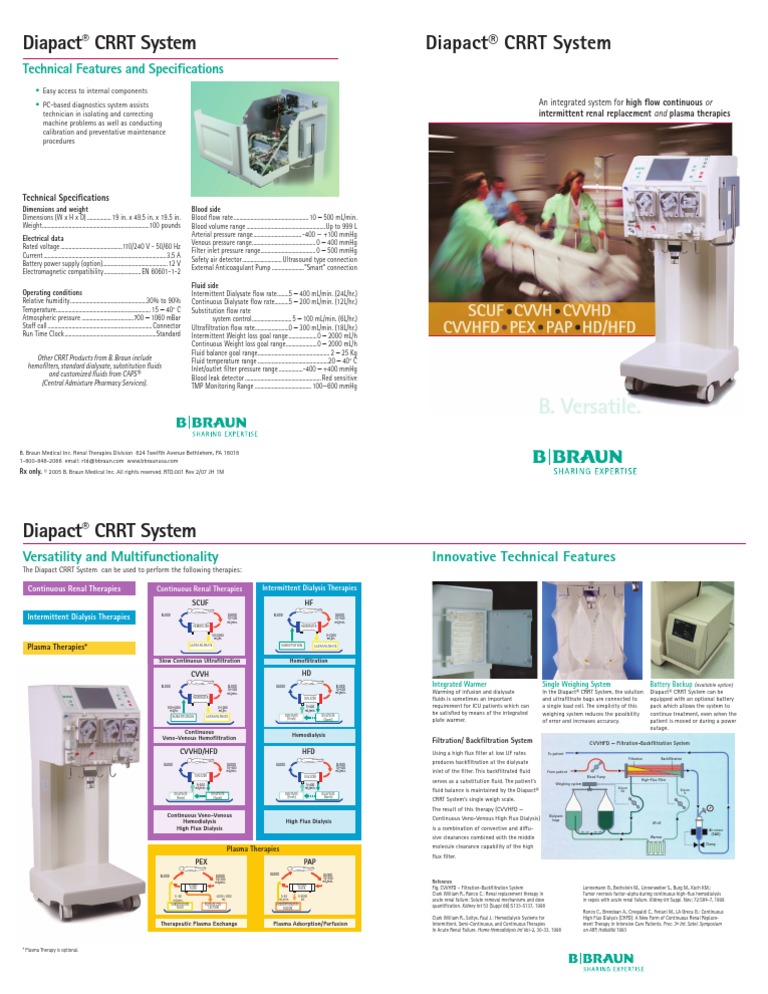 Diapact CRRT RTD001-rev207 | PDF