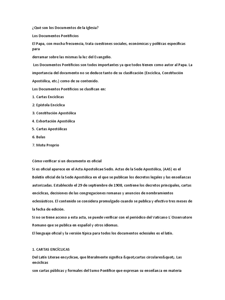Qué Son Los Documentos de La Iglesia | PDF
