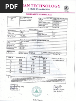 CALIBRATION CERTIFICATE