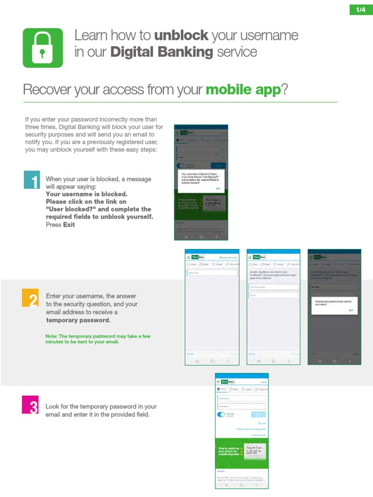 Digital Banking How To Unlock Username PDF