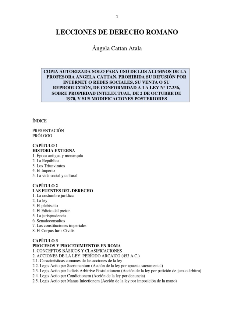 Angela Cattan Derecho Romano PDF