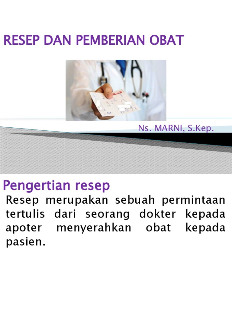 Resep Dan Pemberian Obat | PDF