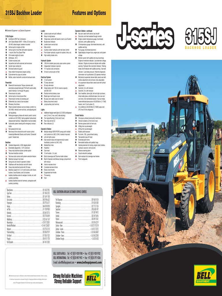 315SJ Backhoe Loader Specifications | PDF