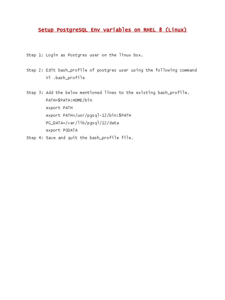 RHEL 8 PostgreSQL Setup Guide | PDF