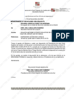 Memorando #001413-2021-SG-CSJLS Al Adm NCPP - Solicita Informe Si Existe Solicitud de Oposicion de Viaje Del Menor Que Se Indica