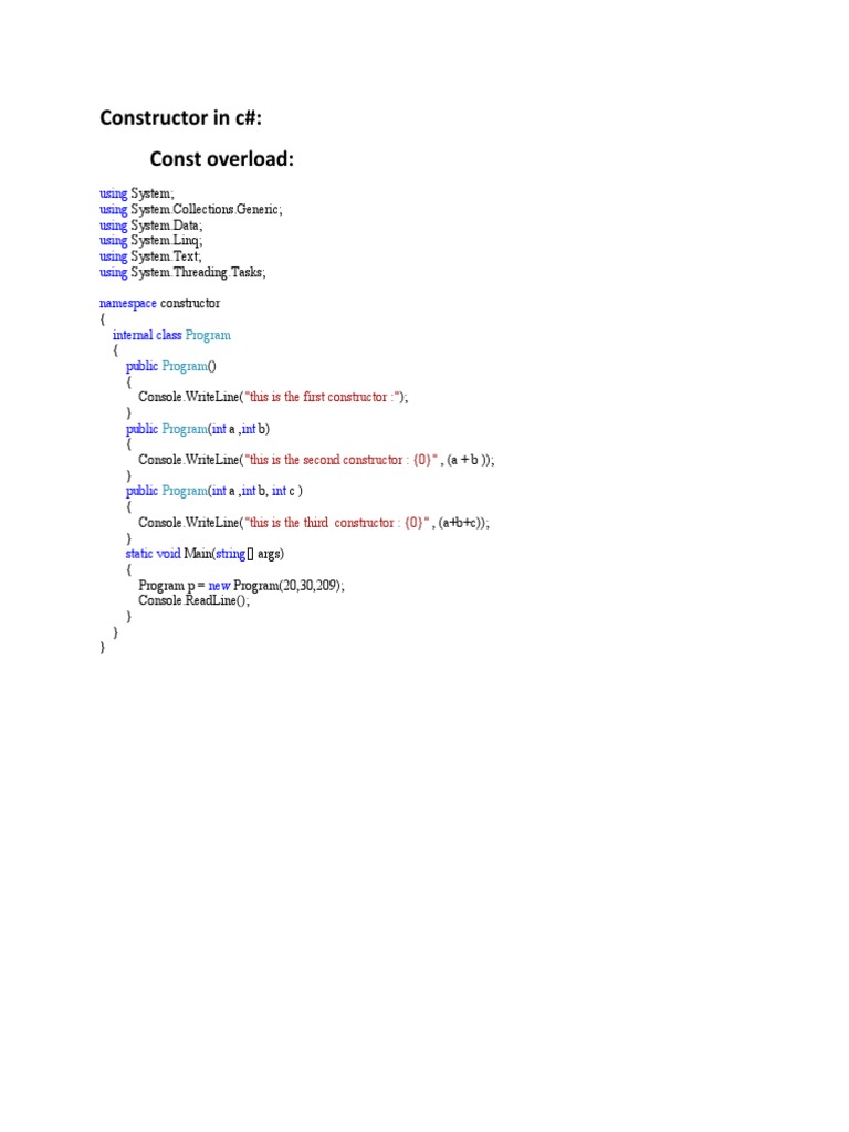 Constructor in c | PDF