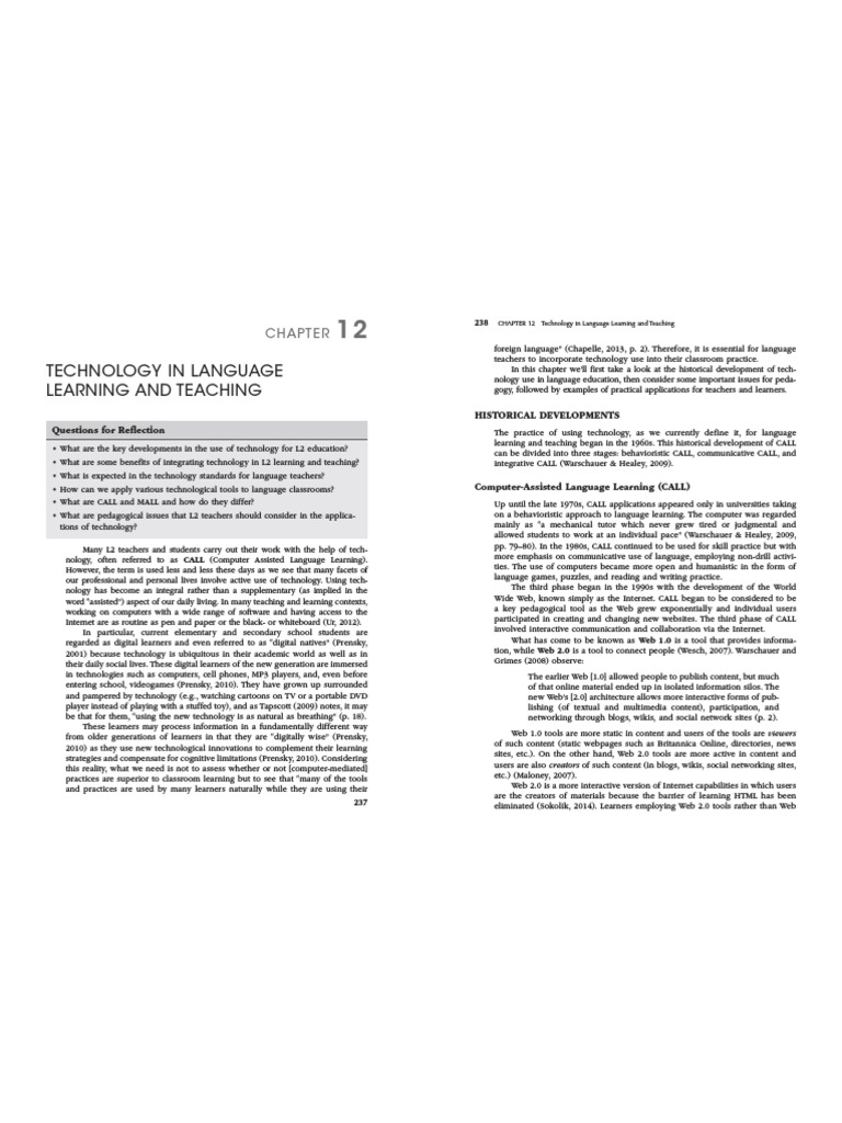 Technology in L2 Learning and Teaching | PDF | Computers
