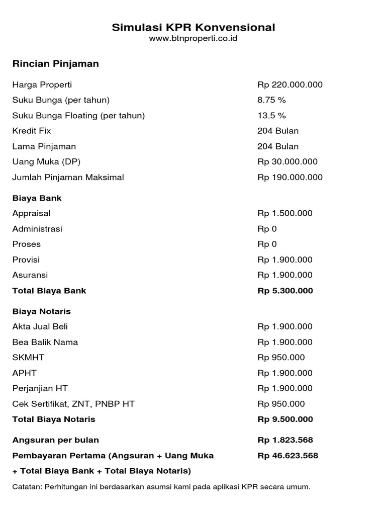 Simulasi KPR Konvensional 1691733174878 PDF