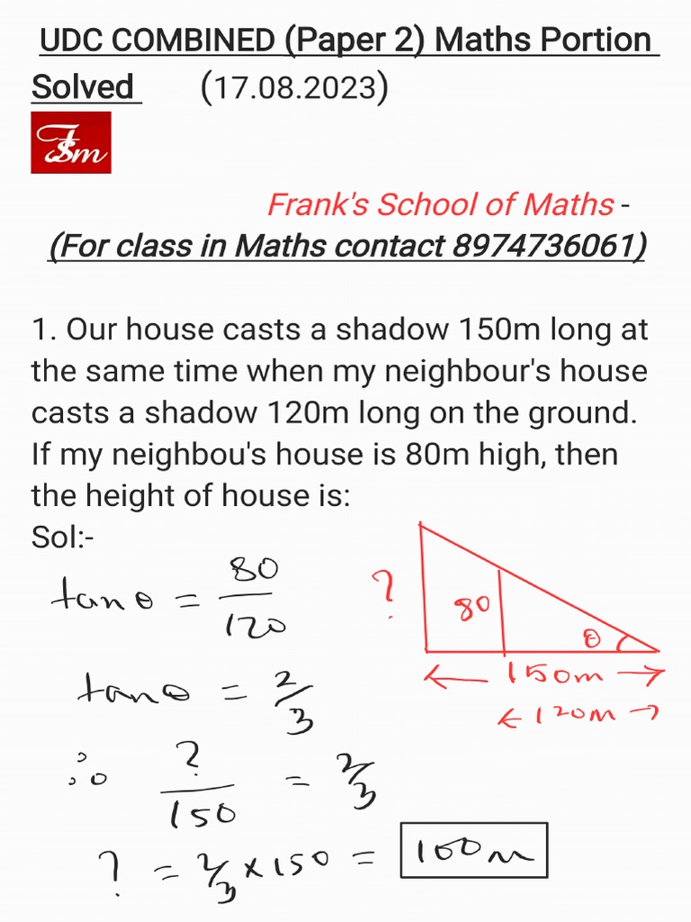 Udc Combined Maths Solution | PDF